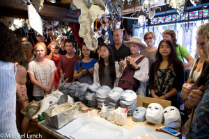 The group inside a Venezia mask factory