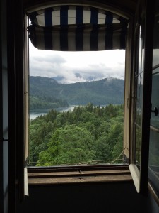 The view from inside the Hohenschwangau Castle