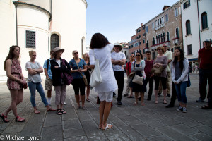 Venice guide with tour group