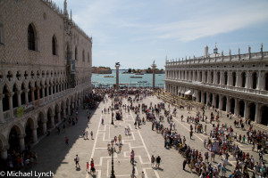 Doges Palace and Grand Canal view from the top of San Marcos