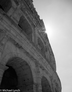 Coloseo with sunburst